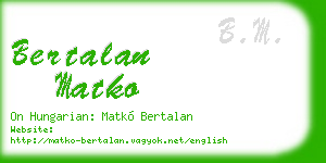 bertalan matko business card